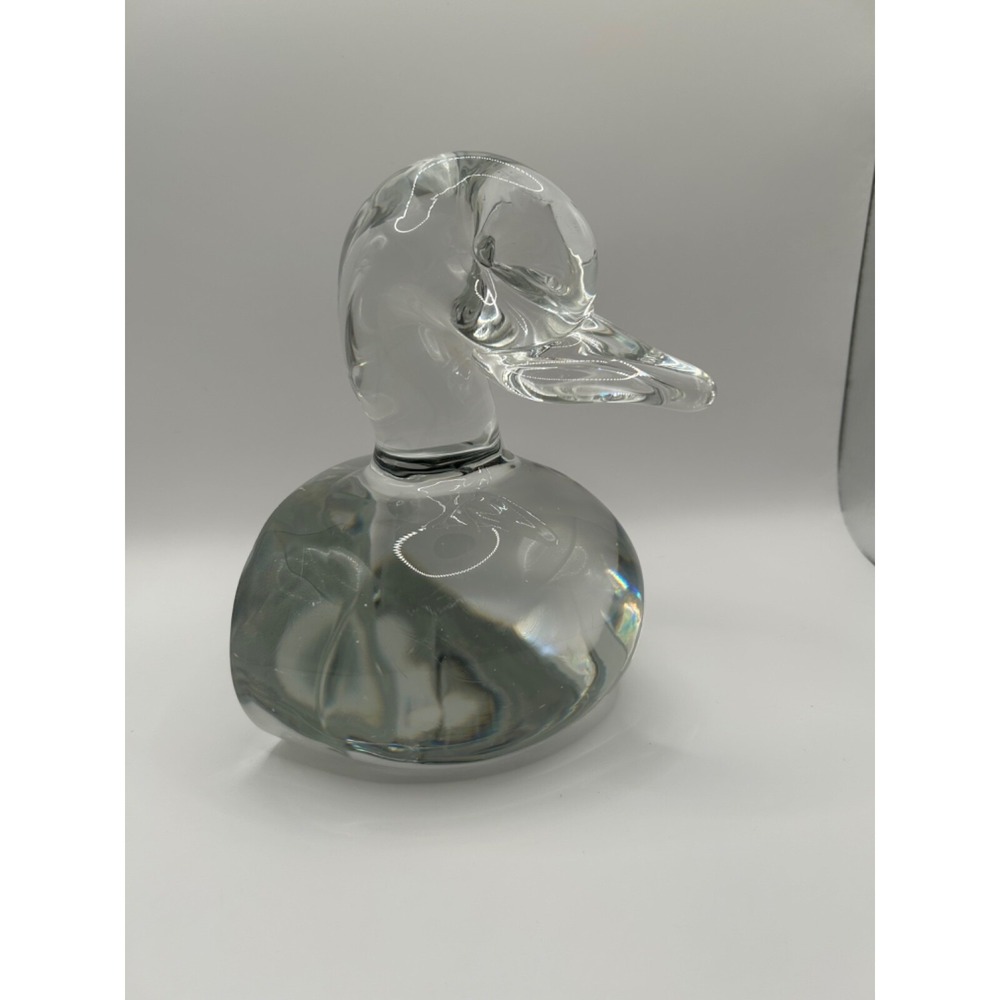 RARE Crystal duck bookend figurine high quality Dimpled Eyes 6.5 in tall - Picture 14 of 16